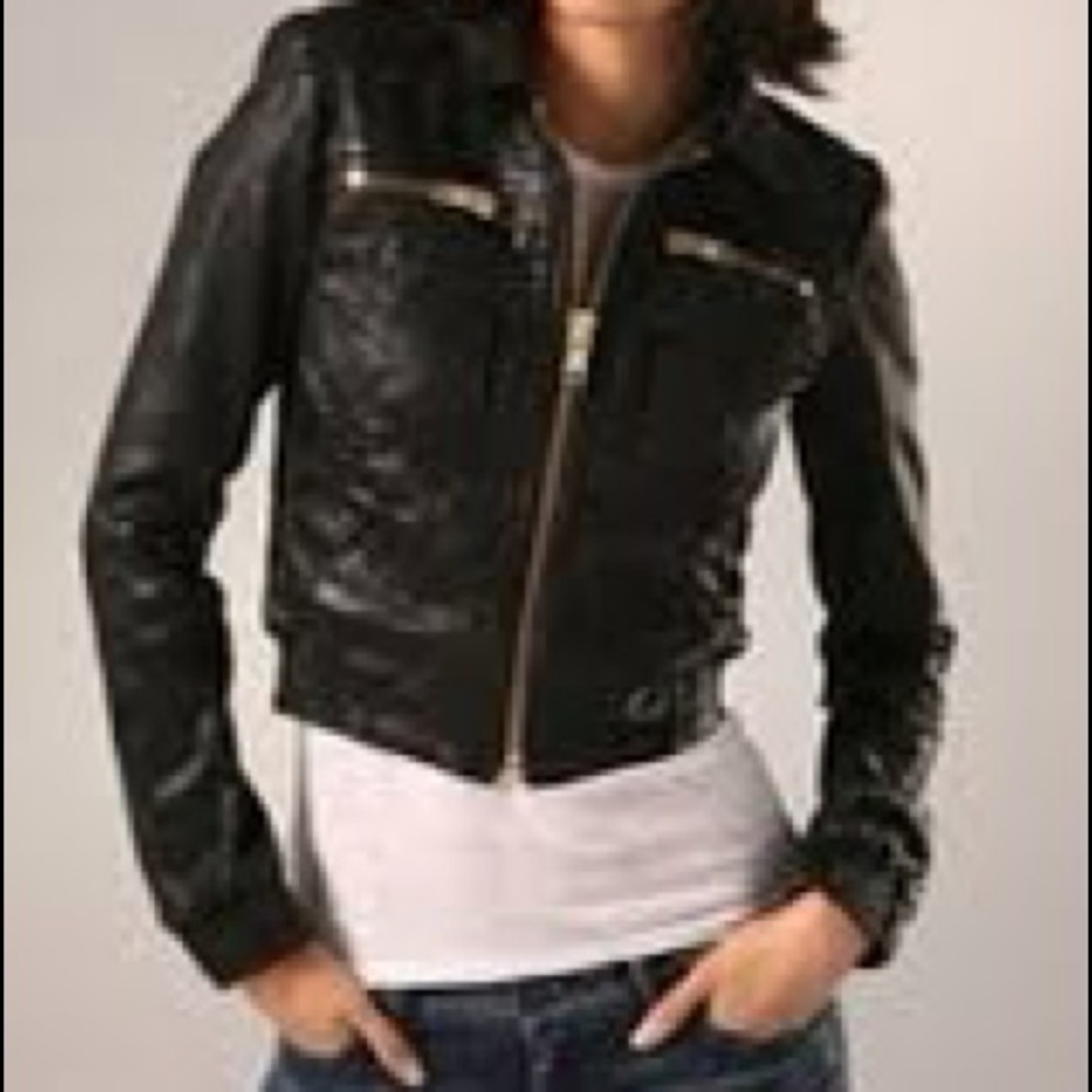 NWOT GOLDSIGN LEATHER JACKET GOLD HARDWARE